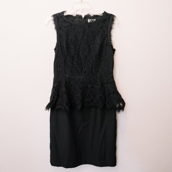 Elegant Maeve Black Peplum Lace Dress from Anthropologie - Caldora - Picture 2 of 6